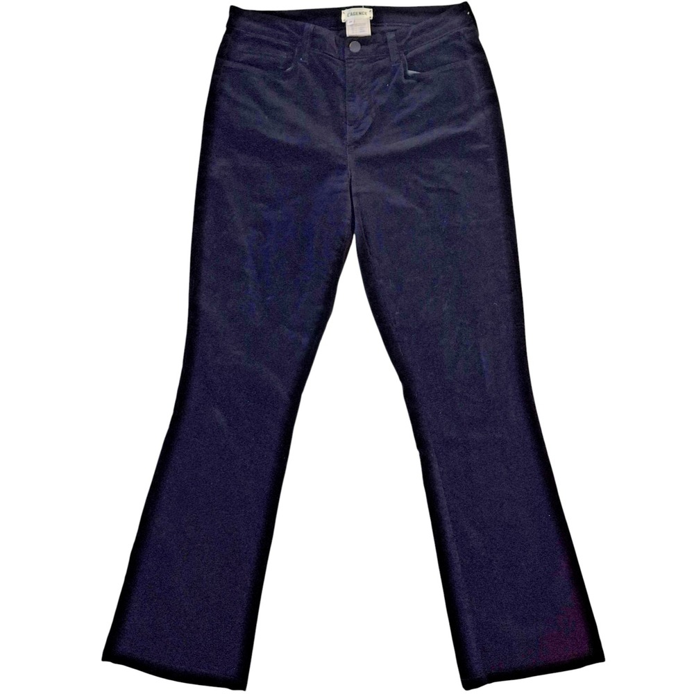 L'AGENCE‎ Black Velvet Flare Jeans Women's Size 28 Black High Rise Trousers